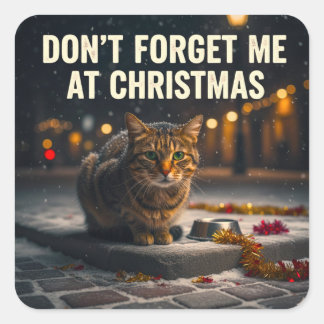 Sticker Carré Dont forget the cats at Christmas picture art