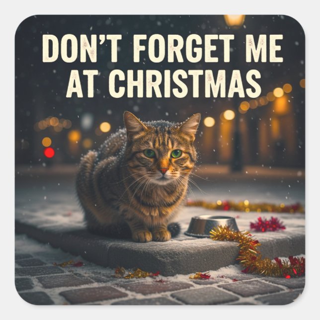 Sticker Carré Dont forget the cats at Christmas picture art (Devant)