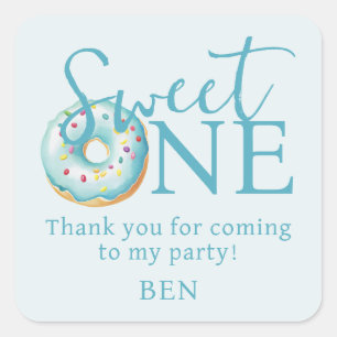 Sticker Carré Donut Sweet Un 1er Merci d'anniversaire