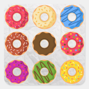 Sticker Carré Donuts et beignes