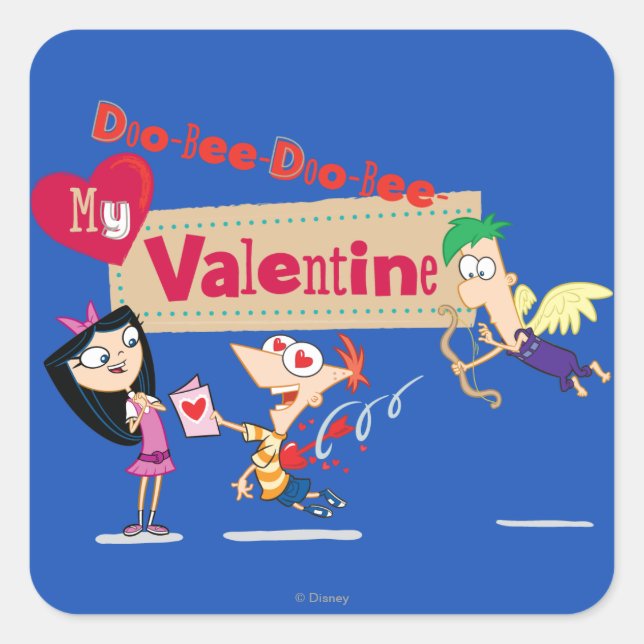 Sticker Carré Doo-Bee My Valentine (Devant)