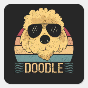 Sticker Carré Doodle Dogs Goldendoodle Dog Propriétaire