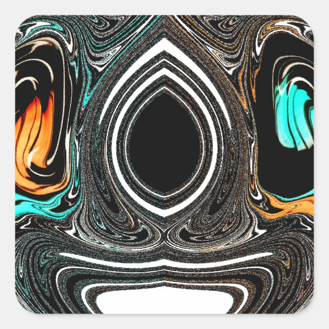 Sticker Carré Doodle ethnique africain Zebra texturé Art Imprime (Devant)