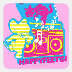 Sticker Carré Dope bat les pieds heureux