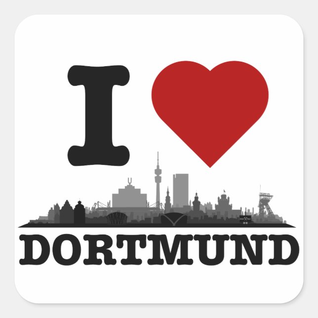 Sticker Carré Dortmund City Skyline (Devant)