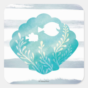 Sticker Carré Dory et Nemo  Graphique de la coque aquarelle