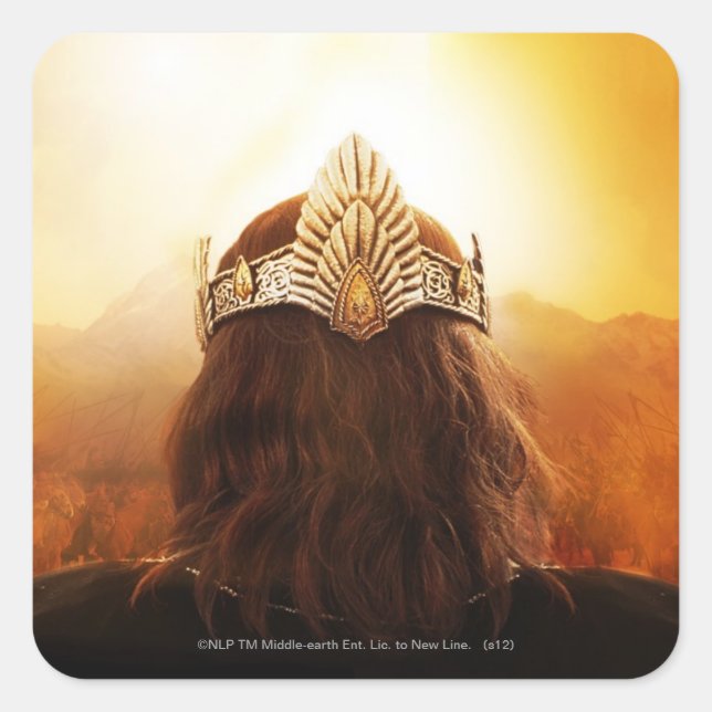 Sticker Carré Dos de tête avec couronne (Devant)