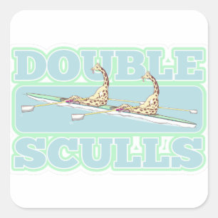 Sticker Carré Double crâne ramant