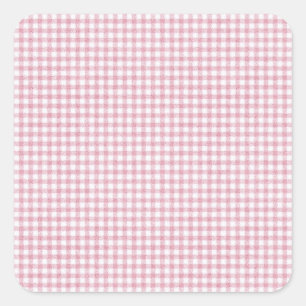 Sticker Carré Douce Charme à Carreaux Rose et Blanc Velouté
