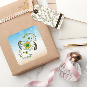 Sticker Carré Douce Harmonie Florale Taiji