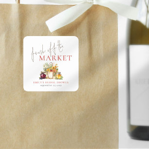 Sticker Carré Douceur de la Mariée Aquarelle Fraîche du Marché