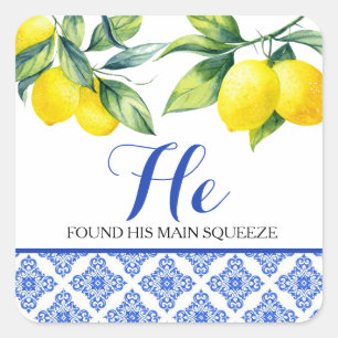 Sticker Carré Douche citron