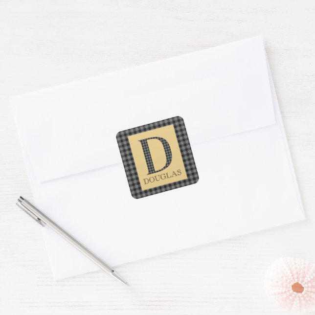 Sticker Carré Douglas Tartan Monogram D (Enveloppe)