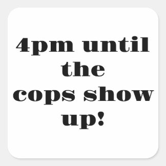 Sticker Carré Doug's Winter Party 16h jusqu'à ce que les flics s