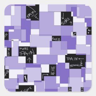 Sticker Carré Douleur violette art modulaire