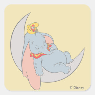 Sticker Carré Doux Dumbo et Timothy Sleeping