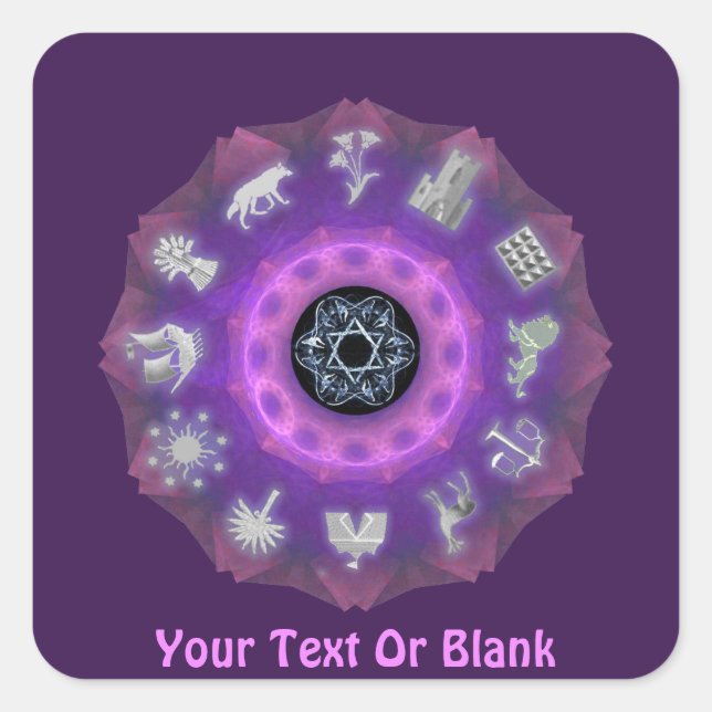 Sticker Carré Douze tribus (Devant)