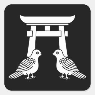Sticker Carré Doves et Torii face