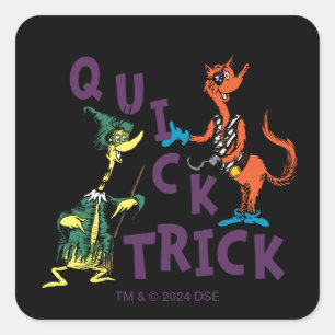 Sticker Carré Dr Seuss   Graphique d'Halloween en raccourci