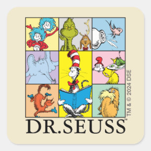 Sticker Carré Dr. Seuss Histoires Graphiques