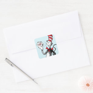 Sticker Carré Dr. Seuss   Le Chat Chapeauté & Krinklebine