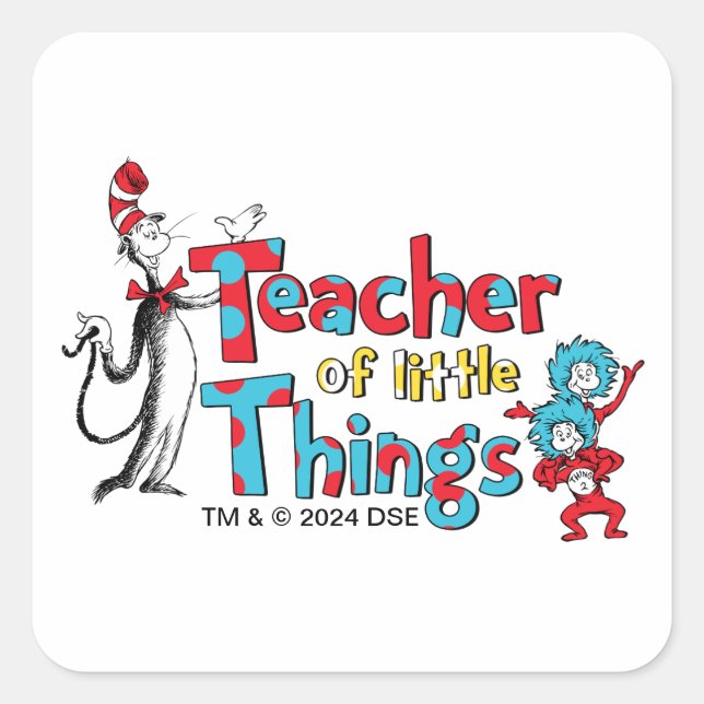 Sticker Carré Dr Seuss | Professeur de petites choses (Devant)