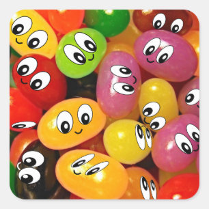 Sticker Carré Dragée à la gelée de sucre mignonne
