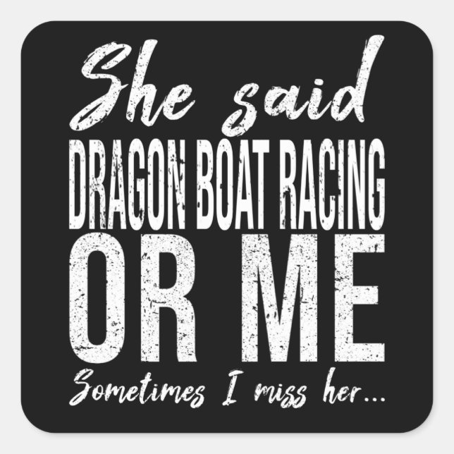 Sticker Carré Dragon Boat Racing funny gift idea (Devant)