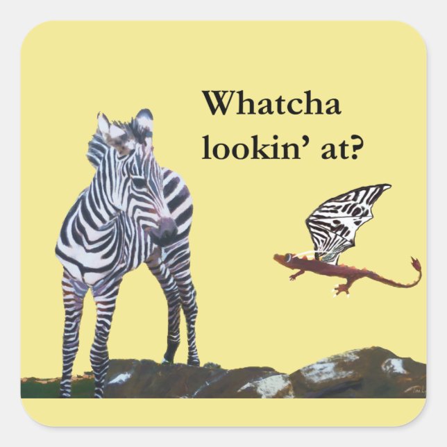 Sticker Carré Dragon et Zebra (Devant)