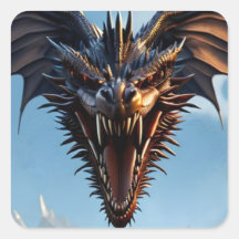 Dragon noir ailé féroce #3