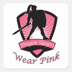 Sticker Carré Dragon Scalers Porter Rose Femme Conception de pui