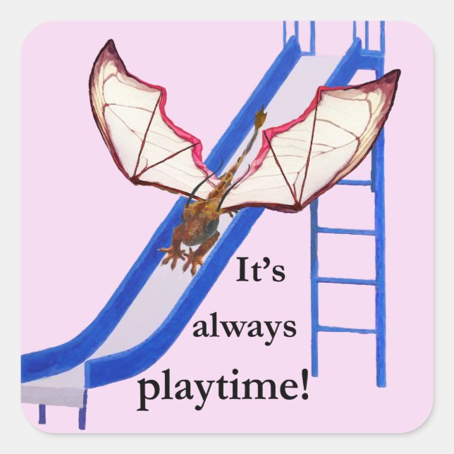 Sticker Carré Dragon sur la diapositive (Devant)