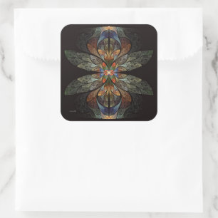 Sticker Carré Dragonfly Abstrait