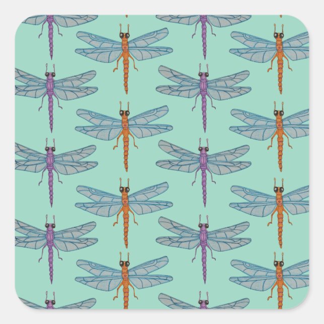 Sticker Carré Dragonfly pattern (Devant)
