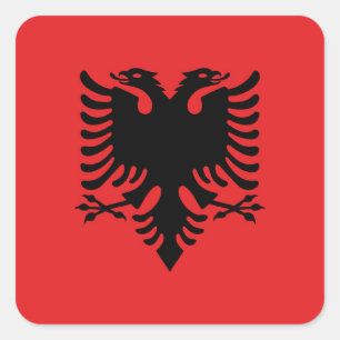 Sticker Carré Drapeau Albanie
