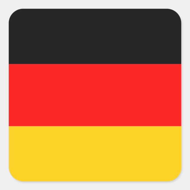 Sticker Carré Drapeau allemand Deutsche Flagge (Devant)