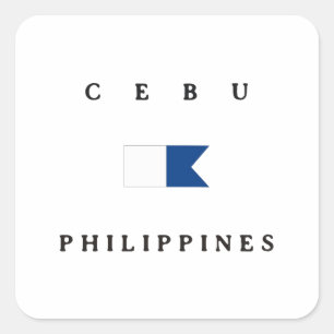 Sticker Carré Drapeau Alpha Dive de Cebu Philippines