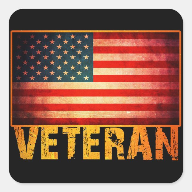 Sticker Carré Drapeau américain (Devant)