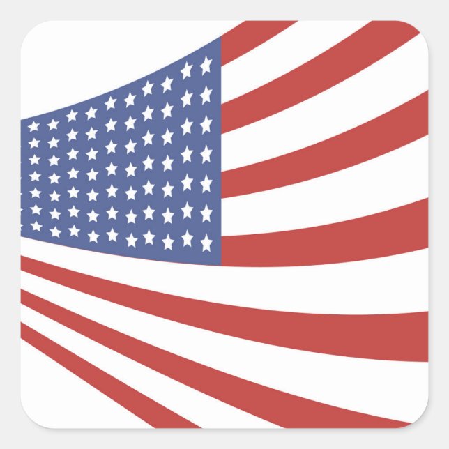 Sticker Carré Drapeau américain (4 juillet) (Devant)