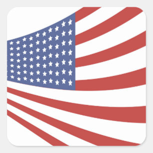 Sticker Carré Drapeau américain (4 juillet)