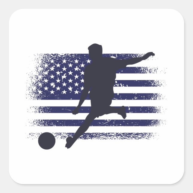 Sticker Carré Drapeau américain du maillot de football américain (Devant)