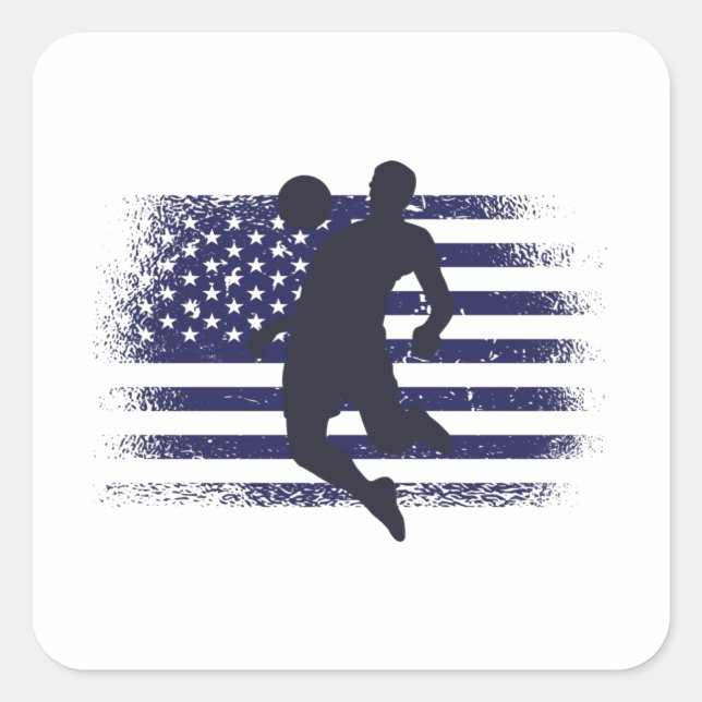Sticker Carré Drapeau américain du maillot de football américain (Devant)