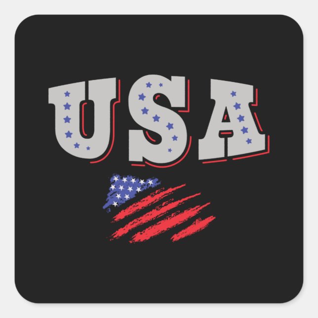 Sticker Carré Drapeau américain du maillot de football américain (Devant)