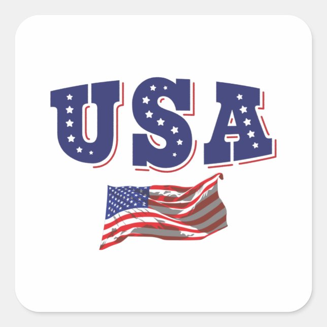 Sticker Carré Drapeau américain du maillot de football américain (Devant)
