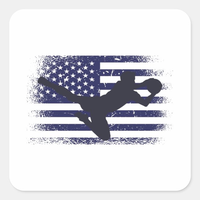 Sticker Carré Drapeau américain du maillot de football américain (Devant)