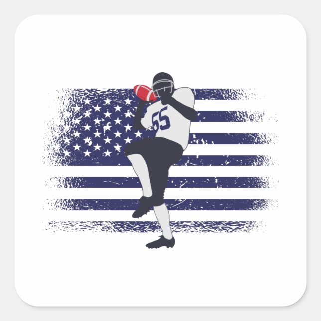 Sticker Carré Drapeau américain Fan Jersey Shirt USA (Devant)
