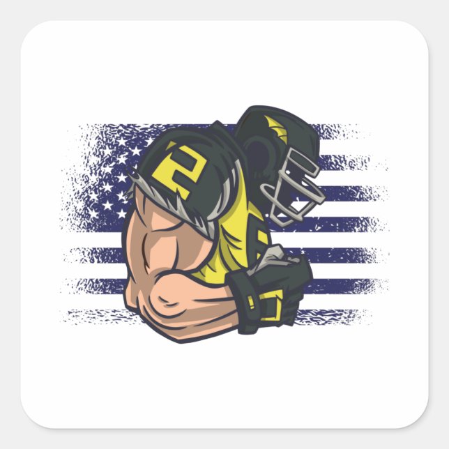 Sticker Carré Drapeau américain Fan Jersey Shirt USA (Devant)
