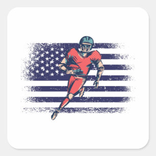 Sticker Carré Drapeau américain Fan Jersey Shirt USA