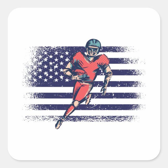 Sticker Carré Drapeau américain Fan Jersey Shirt USA (Devant)