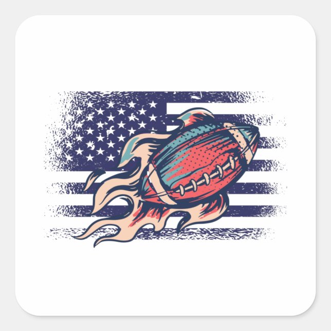 Sticker Carré Drapeau américain Fan Jersey Shirt USA (Devant)